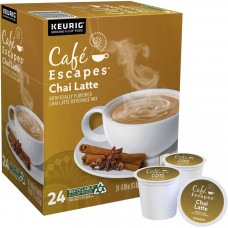Cafe Escapes™ Chai Latte Coffee Single-Serve K-Cup®, Carton Of 24