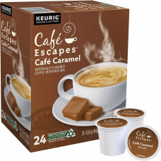 Cafe Escapes™ Single-Serve Coffee K-Cup®, Cafe Caramel, Carton Of 24