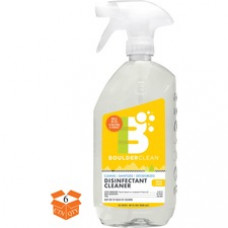 Boulder Clean Disinfectant Cleaner - Ready-To-Use Spray - 28 fl oz (0.9 quart) - Lemon Scent - 6 / Carton - Clear