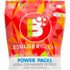Boulder Clean Dishwasher Power Packs - Citrus Zest Scent - 48 / Pouch - 1 Each - White