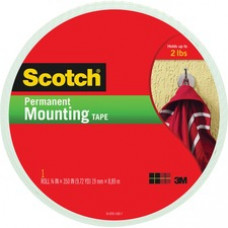 Scotch® Mounting Tape, 3/4" x 350" - 0.75" Width x 29.17 ft Length - 1" Core - Foam - Permanent Mounting - 1 Roll - White