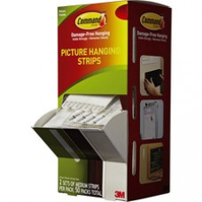 Command™ Picture Hanging Strips Trial Pack - 3 lb (1.36 kg) Capacity - for Pictures, Decoration, Art - White - 2 Sets of Medium Strips/Pack, 50 Packs/Trial Pack