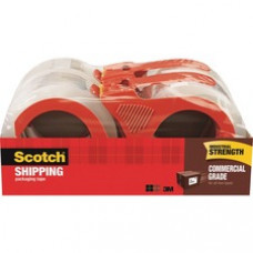 Scotch® Commercial Grade Shipping Packaging Tape, 1.88" x 54.60 Yds - 1.88" Width x 54.60 yd Length - 3" Core - Synthetic Rubber Resin - Rubber Resin Backing - Split Resistant, Tear Resistant, Moisture Resistant,