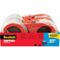 Scotch® Heavy Duty Shipping Packaging Tape, 1.88" x 54.6 Yds - 1.88" Width x 54.60 yd Length - 3" Core - Synthetic Rubber Resin - 3.10 mil - Dispenser Included - 4 / Pack - Clear