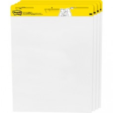 Post-it Self-Stick Easel Pads Value Pack, 25 in x 30 in, White - 30 Sheets - Plain - Stapled - 18.50 lb Basis Weight - 25