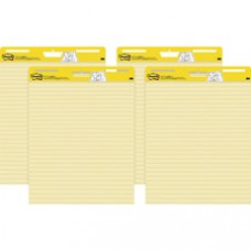 Post-it Self-Stick Easel Pads Value Pack, 25 in x 30 in, Yellow with Faint Rule - 30 Sheets - Stapled - Feint Blue Margin - 18.50 lb Basis Weight - 25