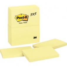 Post-it Notes, 3 in x 5 in, Canary Yellow - 100 - 3