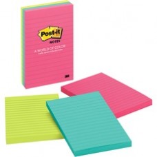 Post-it Notes, 4 in x 6 in, Cape Town Color Collection, Lined - 300 - 4