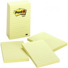 Post-it Notes, 4 in x 6 in, Canary Yellow, Lined - 500 - 4