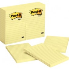 Post-it Notes, 4 in x 6 in, Canary Yellow, Lined - 100 - 4