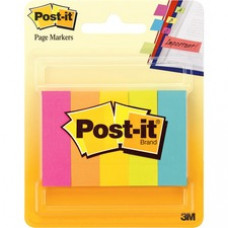 Post-it Page Markers, Assorted Colors , 1/2 in x 2 in - 100 - 0.50