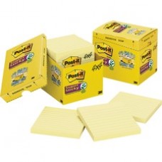 Post-it Super Sticky Notes Cabinet Pack, 4 in x 4 in , Canary Yellow, Lined - 1080 - 4