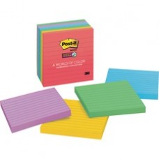 Post-it Super Sticky Notes, 4 in x 4 in, Marrakesh Color Collection, Lined - 540 - 4