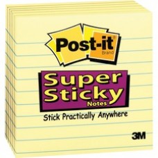 Post-it Super Sticky Notes, 4 in x 4 in, Canary Yellow, Lined - 540 - 4