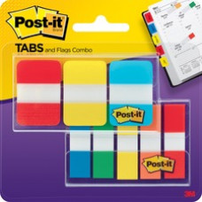 Post-it® Tabs and Flags Combo Pack - Red, Yellow, Blue, Green, Orange - Sticky, Adhesive - 136 / Pack