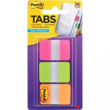 Post-it® Divider Tabs, 1" x 1.5", Pink/Green/Orange - Write-on Tab(s) - 1.50" Tab Height x 1" Tab Width - Pink, Green, Orange Tab(s) - 36 / Pack