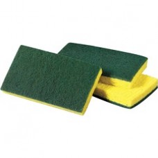 3M -Brite Medium Duty Scrub Sponge - 20/Carton - Cellulose - Yellow, Green