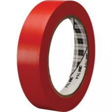 3M™ General Purpose Vinyl Tape 764 Red - 1 in x 36 yd 5.0 mil - Polyvinyl Chloride (PVC) Backing - Rubber adhesive -Flexible, Removable, Residue-free - 1 Roll - Red