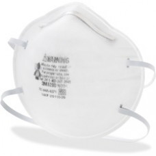 3M N95 Particle Respirator 8200 Mask - Lightweight, Disposable, Adjustable Nose Clip, Comfortable - Standard Size - Particulate, Fog, Dust Protection - Nose Foam - White - 20 / Box