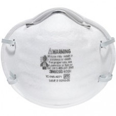 3M N95 Particle Respirator 8200 Mask - Disposable, Lightweight, Stretchable, Adjustable Nose Clip - Airborne Particle, Mold, Dust, Granular Pesticide, Allergen Protection - White - 2 / Pack