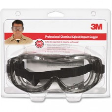 3M Chemical Splash/Impact Goggles - Wraparound Lens, Flame Resistant, Adjustable Headband, Vented, Lightweight, Comfortable, Anti-fog - Particulate, Airborne Particle, Chemical, Splash Protection - Clear - 1 Each