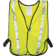 3M Reflective Yellow Safety Vest - Lightweight, Reflective, Adjustable Strap, Breathable, Hook & Loop Closure, Pocket - Visibility Protection - Polyester - Yellow, Silver - 1 Each
