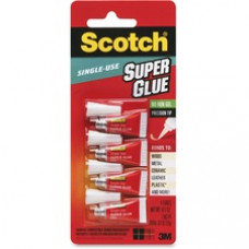 Scotch® Super Glue Gel, 4-Pack of single-use tubes, .017 oz each - 0.02 oz - 1 / Pack