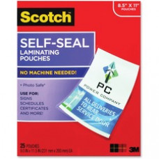 Scotch Self-Seal Laminating Pouches - Sheet Size Supported: Letter - Laminating Pouch/Sheet Size: 9