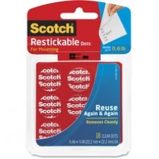 Scotch Restickable Clear Mounting Tabs - 0.88