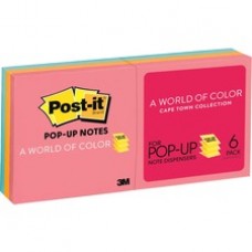 Post-it Pop-up Notes, 3 in x 3 in, Cape Town Color Collection - 600 - 3