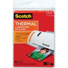 Scotch Thermal Laminating Pouches - Sheet Size Supported: 5" Width x 7" Length - Laminating Pouch/Sheet Size: 5.20" Width x 7.20" Length x 5 mil Thickness - Glossy - for Photo, Document, Lists, Card, Recipe, 