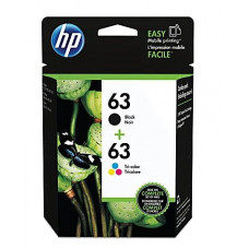 HP 63 Black And Tri-Color Ink Cartridges, Pack Of 2, L0R46AN