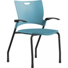 9 to 5 Seating Bella Plastic Seat Stack Chair - Latte Plastic Seat - Latte Plastic Back - Silver Frame - Four-legged Base - 1 Each