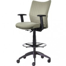 9 to 5 Seating Drafting Stool with Posture Back Control, Armless - Dove Foam Seat - Dove Foam Back - 5-star Base - 1 Each