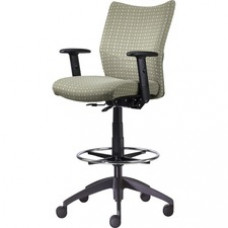 9 to 5 Seating Drafting Stool with Posture Back Control, Armless - Latte Foam Seat - Latte Foam Back - 5-star Base - 1 Each