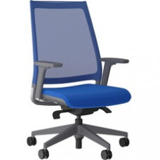 9 to 5 Seating Luna 3460 Task Chair - Dove Foam Seat - Gray Mesh Back - 5-star Base - 1 Each