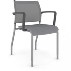 9 to 5 Seating Luna Guest Chair - Dove Fabric Seat - Dove Gray Back - Black Frame - 1 Each