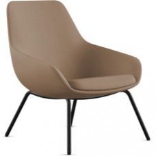 9 to 5 Seating 4-leg Lilly Lounge Chair - Latte Fabric, Foam Seat - Latte Fabric, Foam Back - Black Frame - Four-legged Base - 1 Each