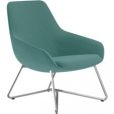 9 to 5 Seating W-shaped Base Lilly Lounge Chair - Cloud Fabric, Foam Seat - Cloud Fabric, Foam Back - W Leg Base - 1 Each
