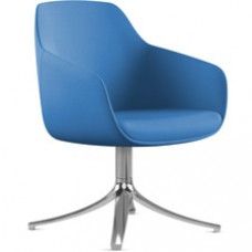 9 to 5 Seating Lilly Swivel Base Fabric Lounge Chair - Blue Fabric, Foam Seat - Blue Fabric, Foam Back - 1 Each