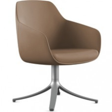 9 to 5 Seating Lilly Swivel Base Fabric Lounge Chair - Latte Fabric, Foam Seat - Latte Fabric, Foam Back - 1 Each