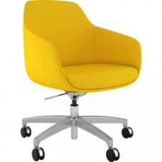 9 to 5 Seating Lilly 5-star Base Fabric Lounge Chair - Cloud Fabric, Foam Seat - Cloud Fabric, Foam Back - 5-star Base - 1 Each