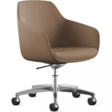9 to 5 Seating Lilly 5-Star Base Fabric Lounge Chair - Latte Fabric, Foam Seat - Latte Fabric, Foam Back - 5-star Base - 1 Each