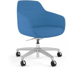 9 to 5 Seating Jax Lounge 5-Star Base Side Chair - Blue Fabric Seat - Blue Fabric Back - Low Back - 5-star Base - 1 Each