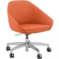 9 to 5 Seating Jax Lounge 5-Star Base Side Chair - Dove Fabric Seat - Dove Fabric Back - Low Back - 5-star Base - 1 Each