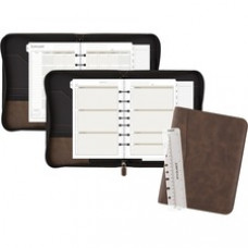 At-A-Glance Brown Zipcase Desk Binder Starter Set - 5 1/2