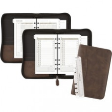 At-A-Glance Brown Portable Zipcase Binder Set - 5 1/2