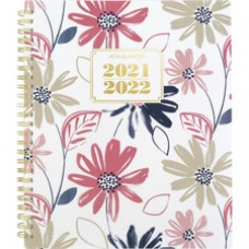 At-A-Glance Badge Academic Planner - Academic - Weekly, Monthly - 13 Month - July - July - 1 Week, 1 Month Double Page Layout - Twin Wire - Multi, White, Gold - 7