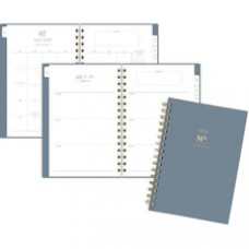 At-A-Glance WorkStyle Academic Planner - Academic/Professional - Weekly, Monthly - 12 Month - July - June - 1 Month, 1 Week Double Page Layout - Twin Wire - Gold - Gray, Gold - 5.5