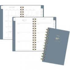 At-A-Glance WorkStyle 4x6 Academic Planner - Pocket Size - Academic - Weekly, Monthly - 12 Month - July - June - 1 Week, 1 Month Double Page Layout - Twin Wire - Gold - Gray, Gold - 3.5